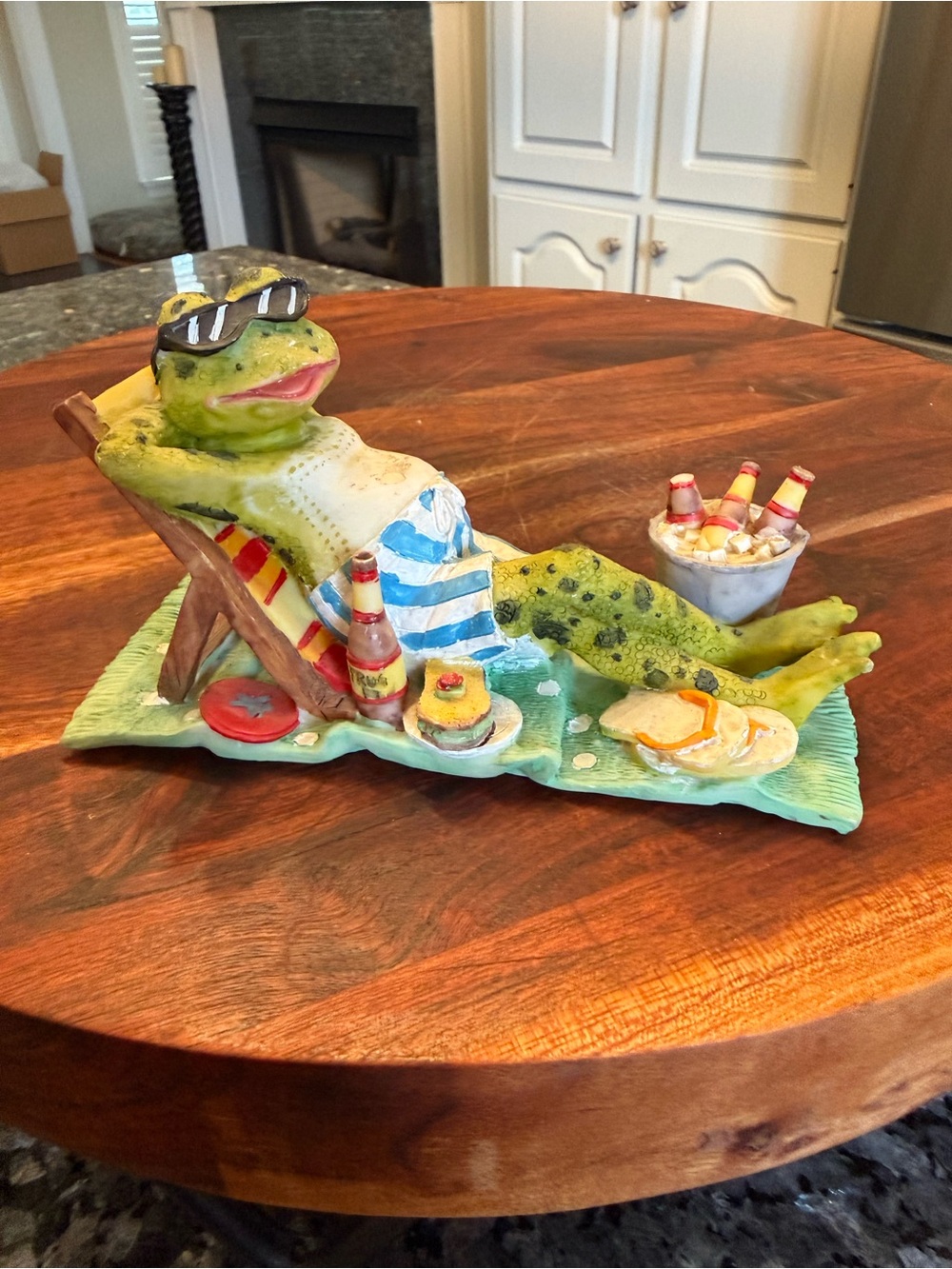 Mr. Cool Frog Toad Beach Chair Figurine Collectible